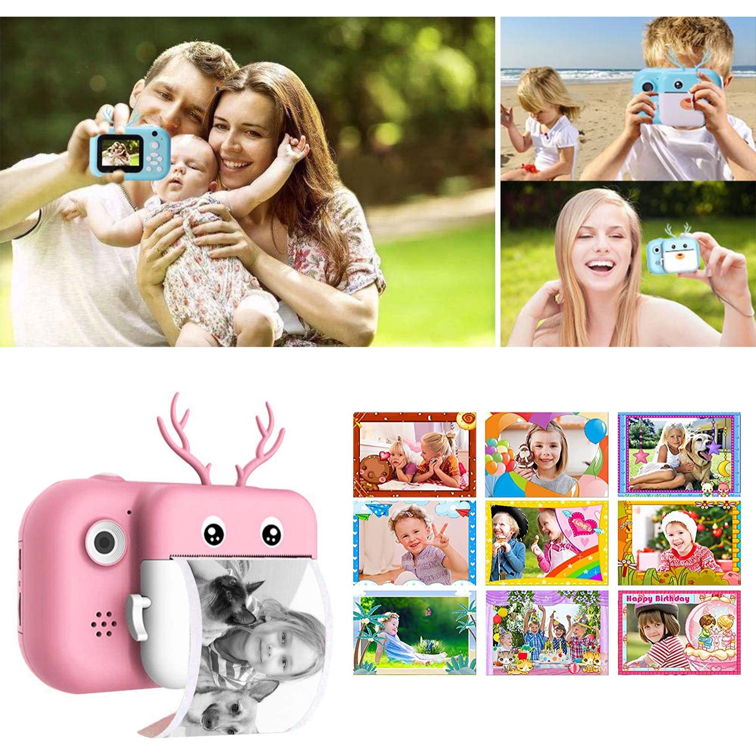 Fotocamera digitale Deer per foto da 40 megapixel e video da 2,5 K per bambini. Stampa istantanea delle tue foto preferite. Doppia fotocamera, per i selfie.