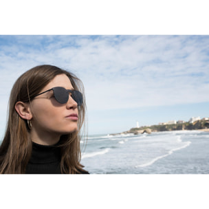 Gafas de sol OCEAN BERLIN - Ahumado planas espaciales con patillas metálicas doradas