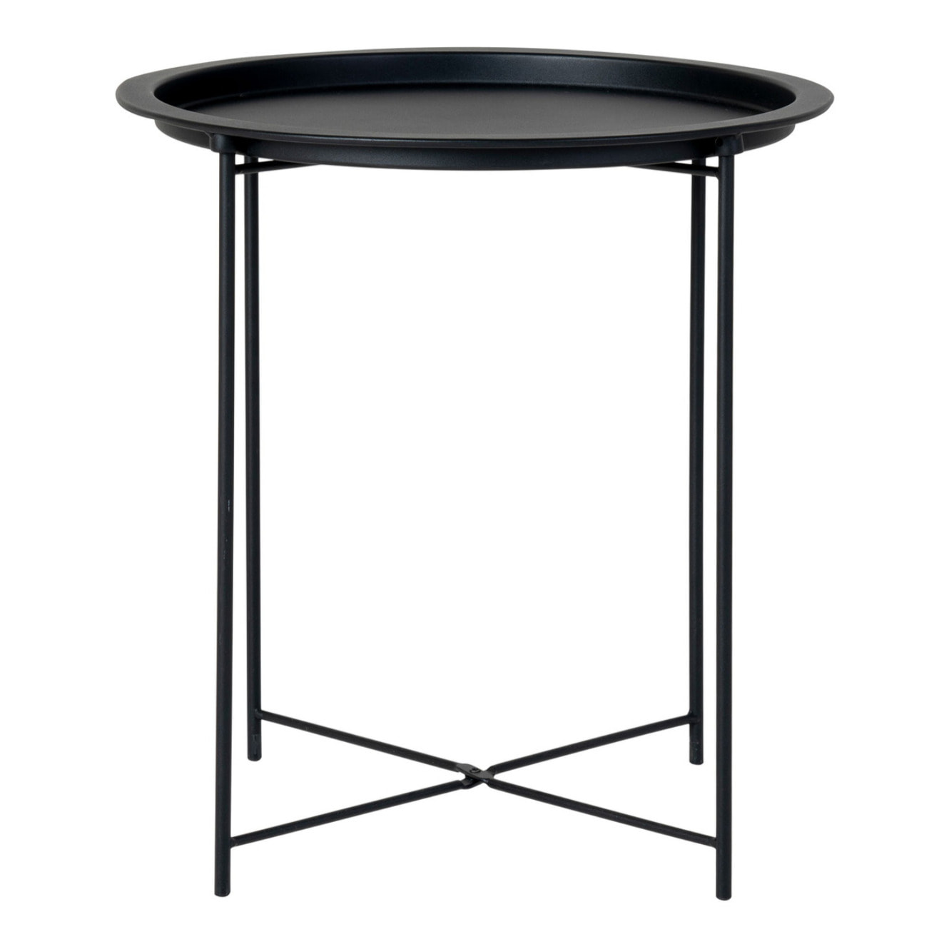 Tavolino d'appoggio Bastia in acciaio nero, ø47×50 cm