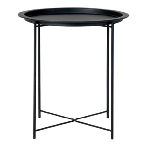 Tavolino d'appoggio Bastia in acciaio nero, ø47×50 cm