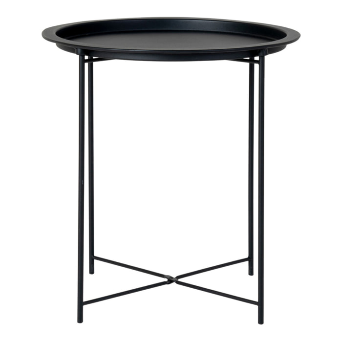 Tavolino d'appoggio Bastia in acciaio nero, ø47×50 cm