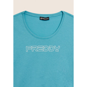 T-shirt Manica Corta con Logo FREDDY in Outline Glitter