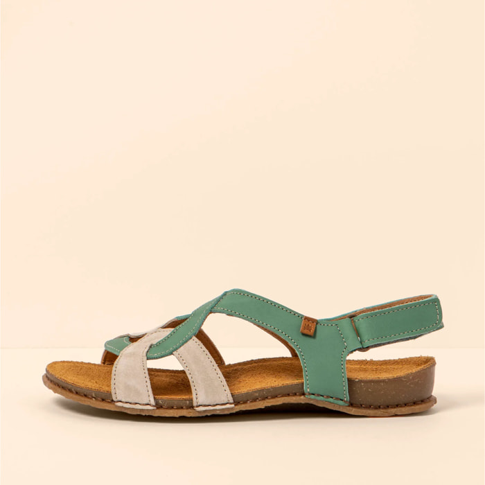 Sandalias N5819 WAX NAPPA-SILK JADE-CREAM /PANGLAO color Jade-cream