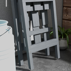 Estantería para Plantas Plegable de Madera Soporte para Macetas de 3 Niveles con Marco en A para Exteriores Interiores Salón Jardín Balcón 100x36x112 cm Gris