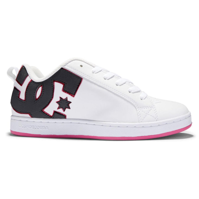 Zapatillas Sneaker DC SHOES Court graffik 300678 BLACK/WHITE/CRAZY PINK (BW1)