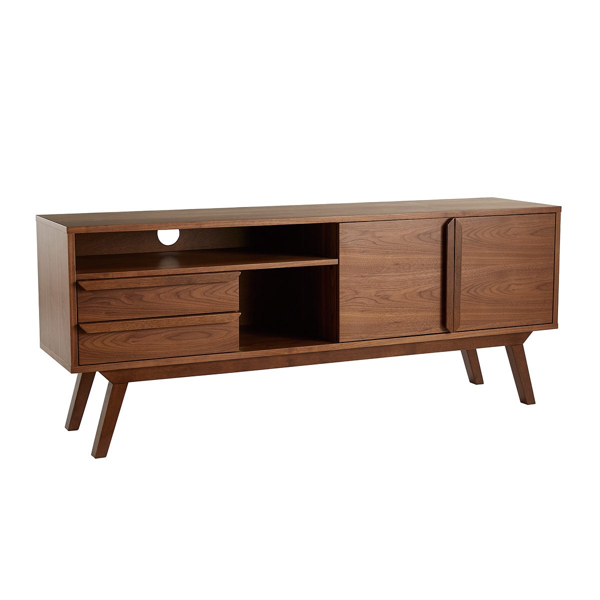 Meuble TV - Buffet vintage bois foncé noyer L160 cm VOLVER