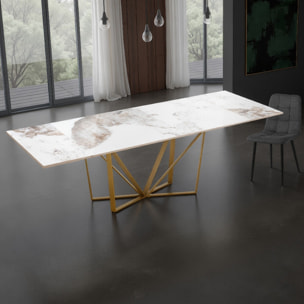 TOMASUCCI Tavolo allungabile SPINNE GOLD - ONICE MARBLE