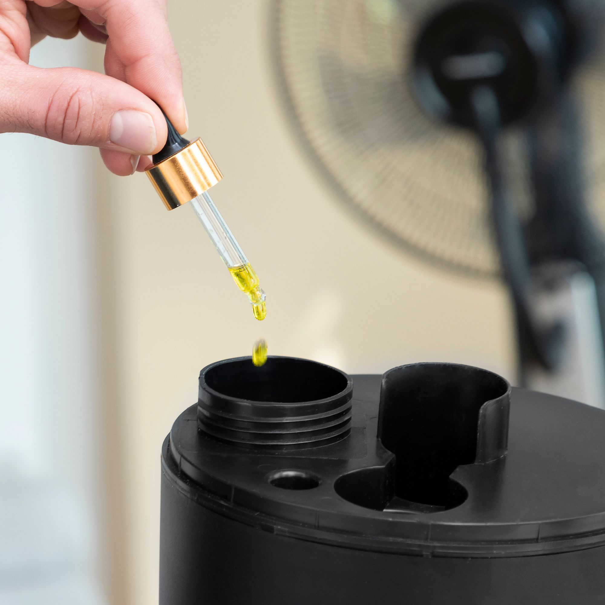Ventilatore a piantana con funzione nebulizzatrice e telecomando Mistinn - nero - 2,8 l