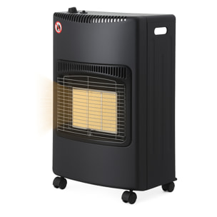 Stufa a Gas GPL 4,2 kW 3 Livelli Pannelli Infrarossi Accensione Piezoelettrica CE Sicurezza ODS Antiribaltamento Ruote Adatta fino 60m³ Bombole 15 kg