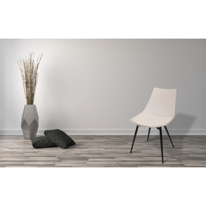 Set di 4 sedie Dakota in metallo e finta pelle beige