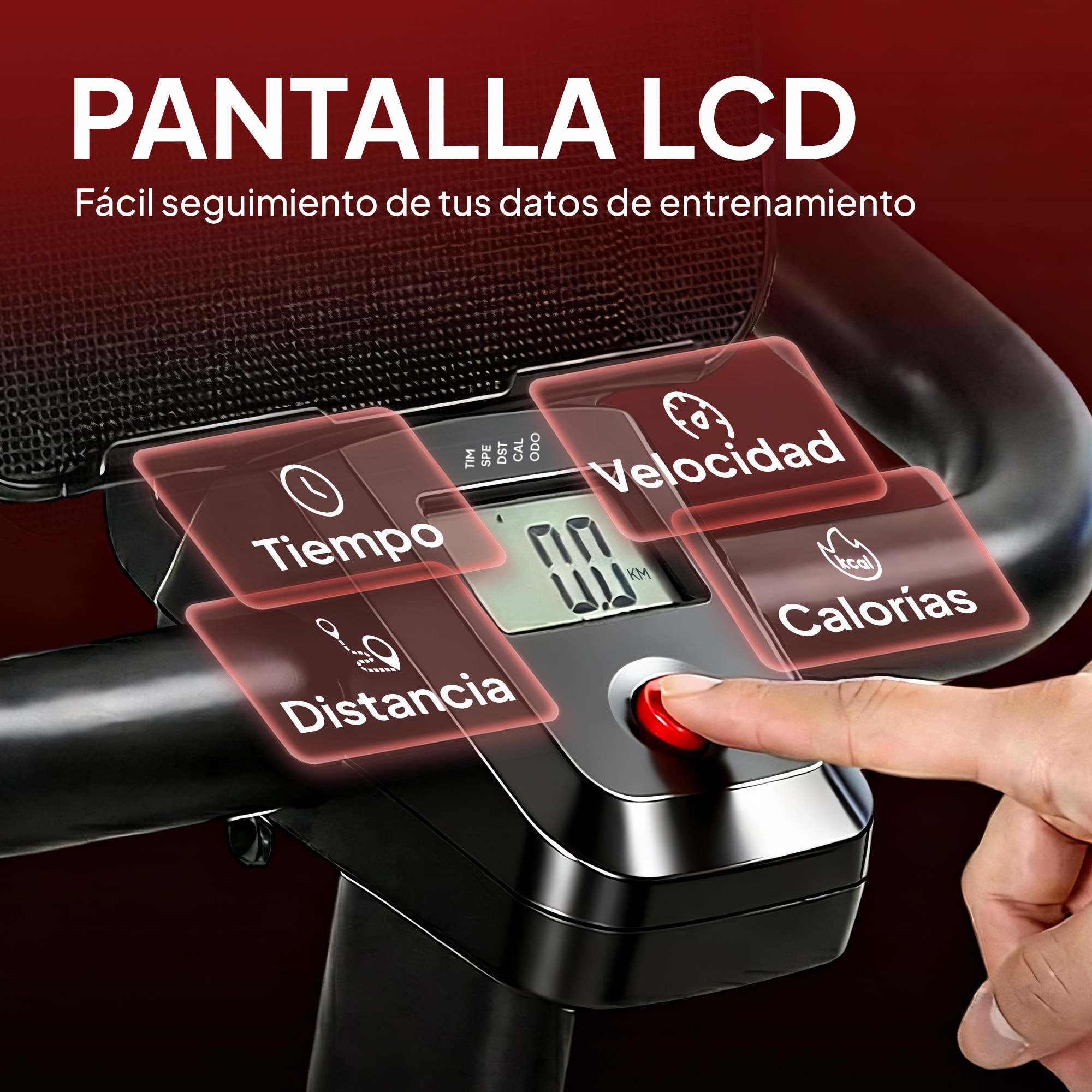 Bicicleta Estática en Casa con Resistencia Magnética Regulable, Bici Estática Silenciosa con Pantalla LCD, Volante, Asiento y Manillar Ajustables, Ruedas y Soporte para Tablet, Carga 120 kg