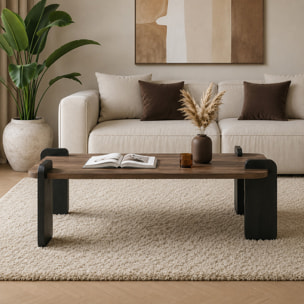 Table basse rectangulaire effet noyer 120cm JAVA