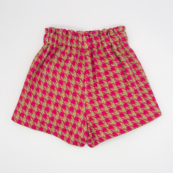 SHORT PATA DE GALLO FUCSIA