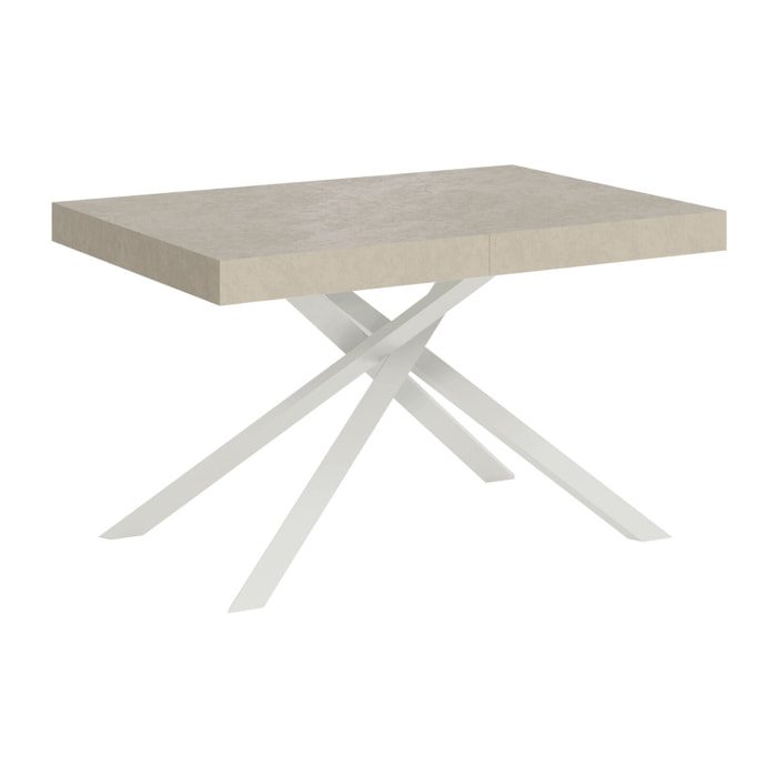 Mesa extensible 90x140/400 cm Karida cachemira patas blanca