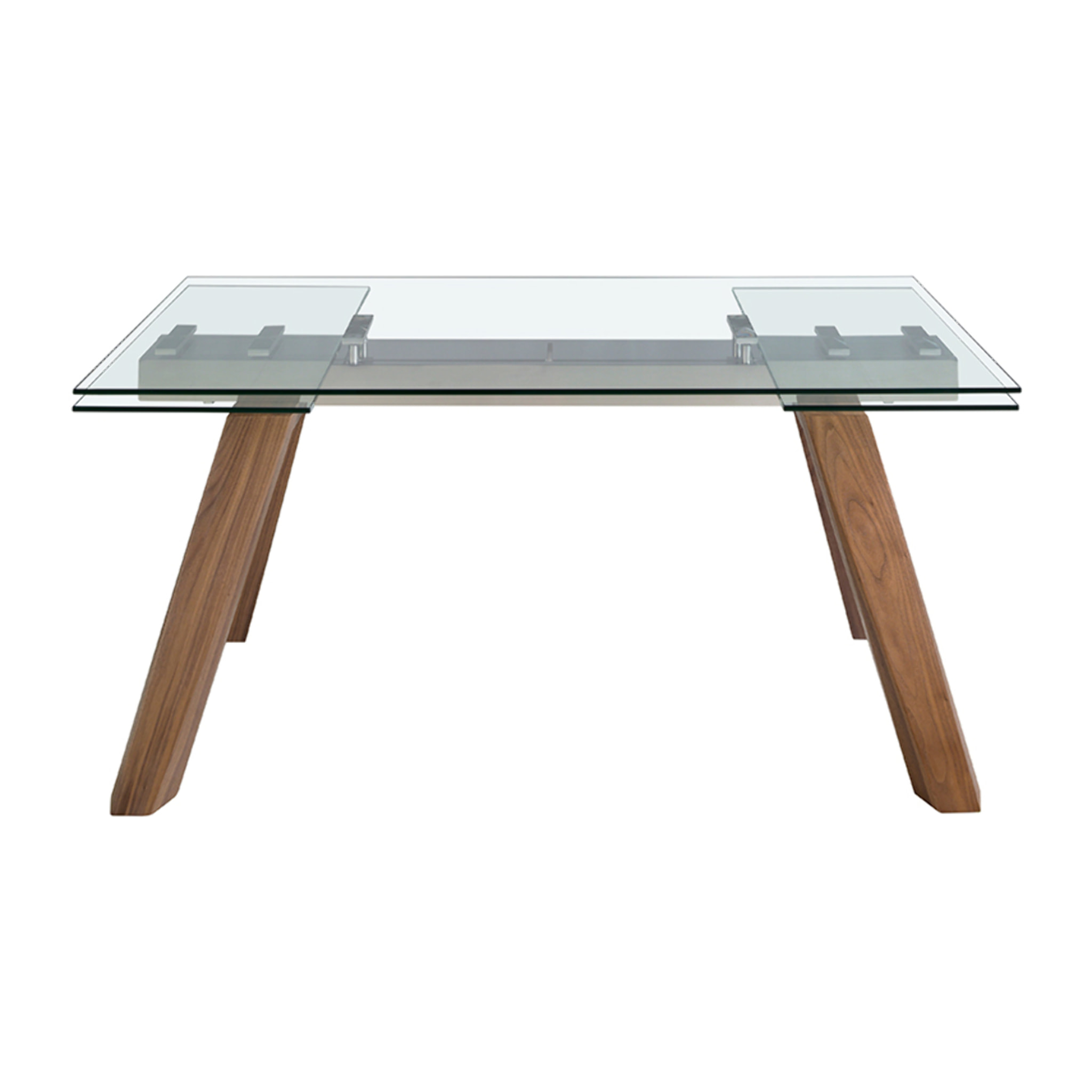 Mesa comedor extensible rectangular con tapa de cristal templado 160x90x76cm