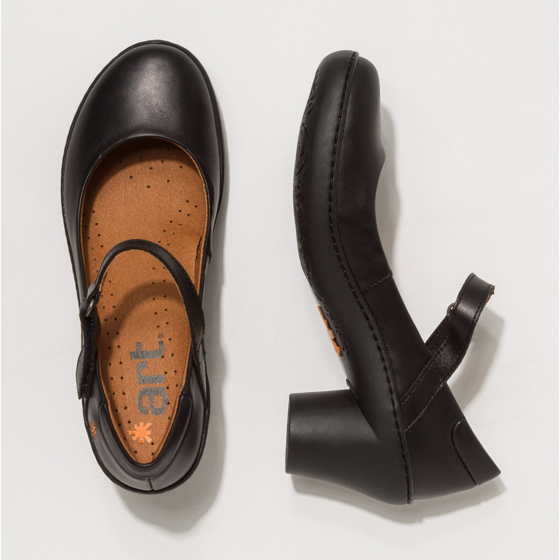 Zapatos con tacón 1440 GRASS WAXED BLACK/ ALFAMA color Black