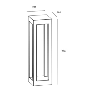 Forlight Baliza Ip65 Box 700Mm Led 5,8W 4000K Cemento 115Lm