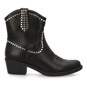 Botín cowboy con tachuelas para mujer.