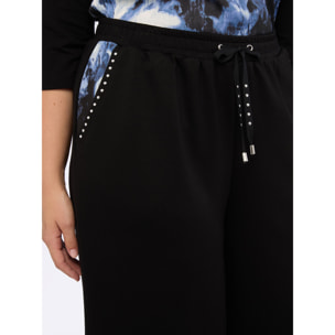 Fiorella Rubino - Pantalones palazzo de tejido scuba - Negro