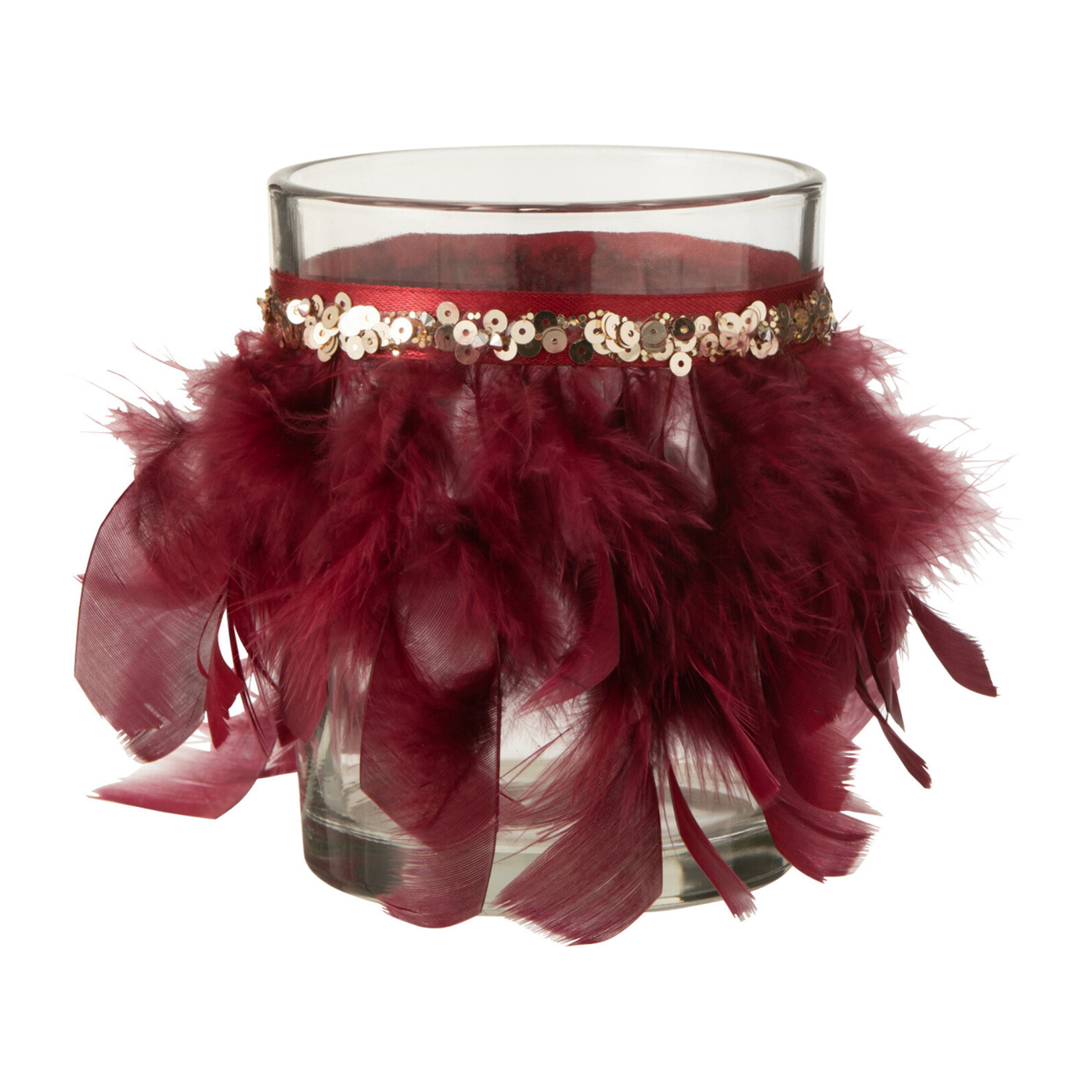 J-Line photophore Plume - verre - bordeaux - large