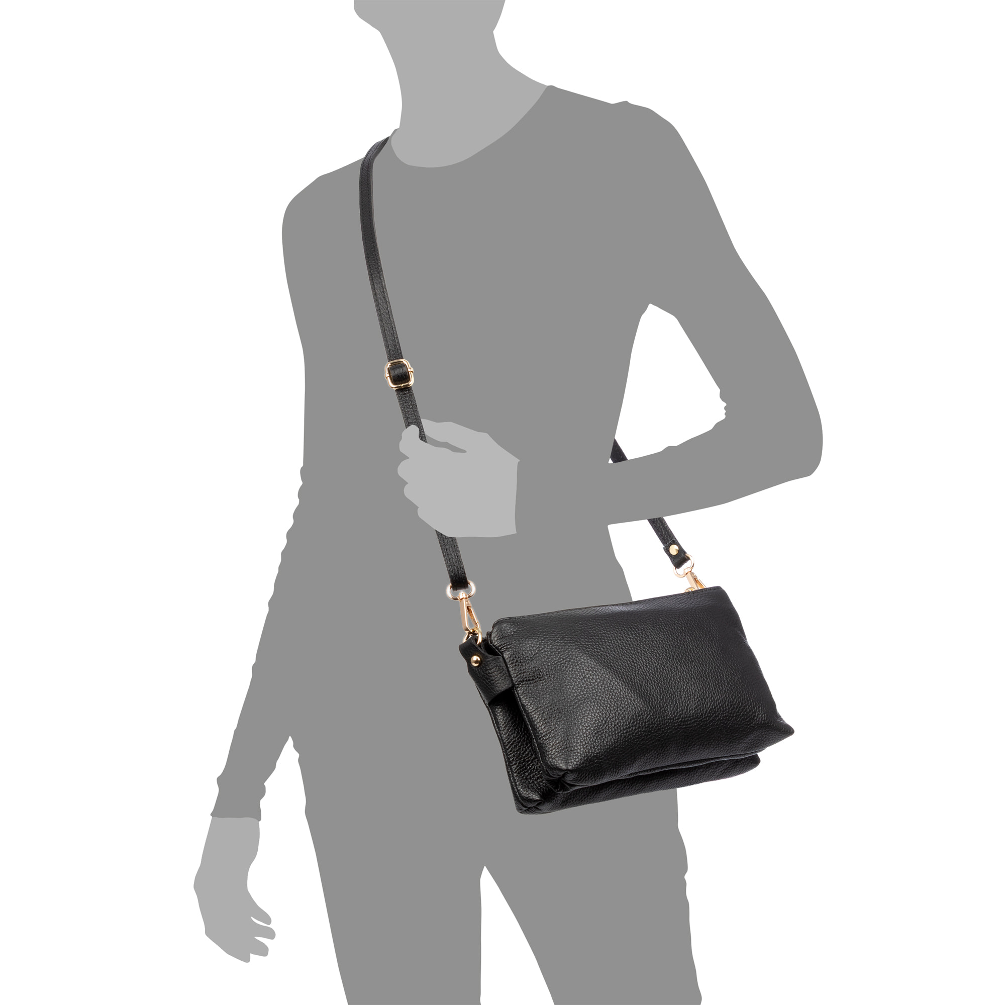 Barbania borsa a tracolla donna. Pelle autentica Dollaro.