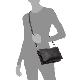 Barbania borsa a tracolla donna. Pelle autentica Dollaro.