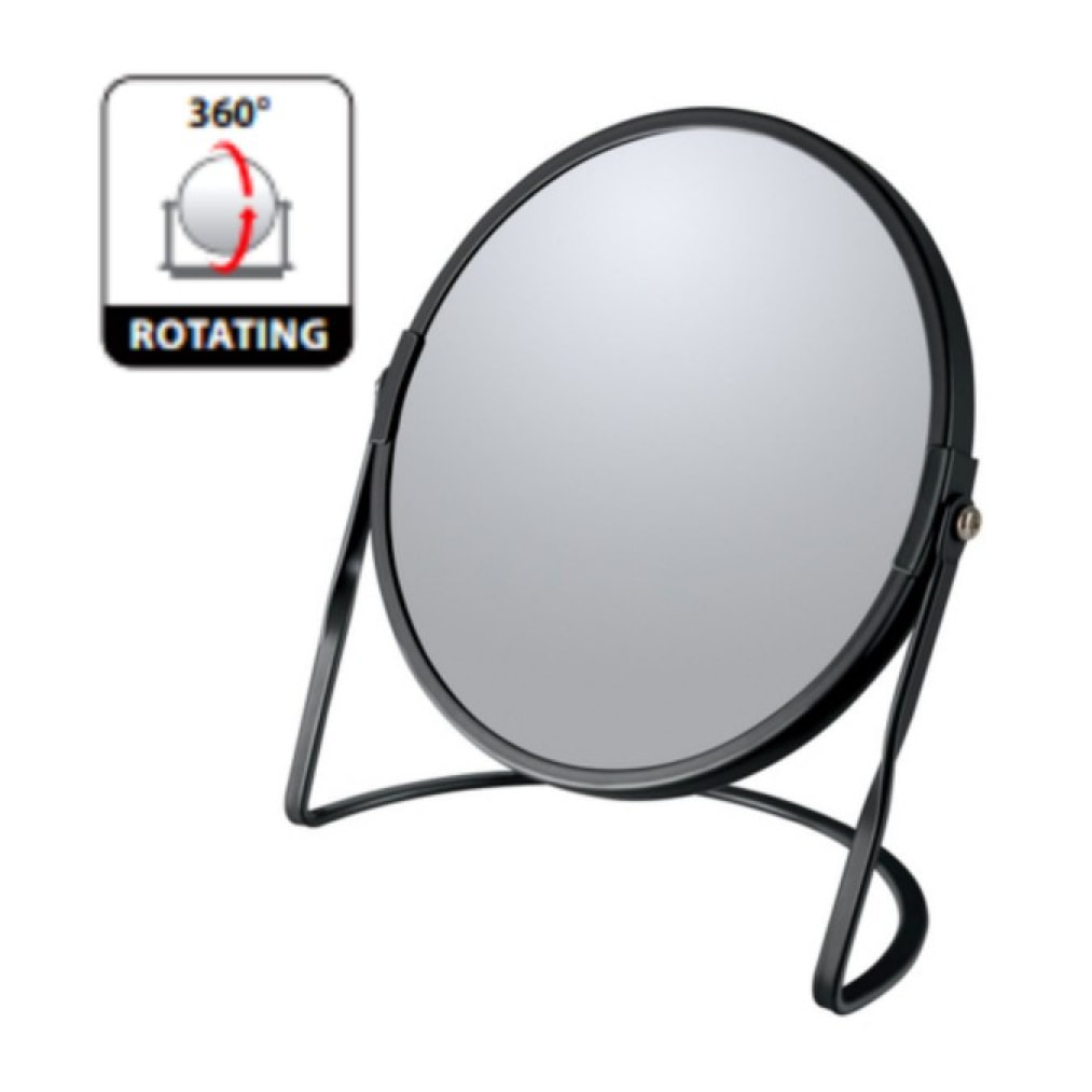 Miroir grossissant sur pied Acier AKIRA Noir mat Spirella