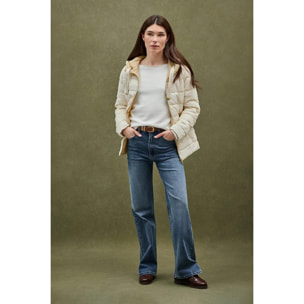 Giacca ultraleggera Agueda color crema e beige con logo Polo Club