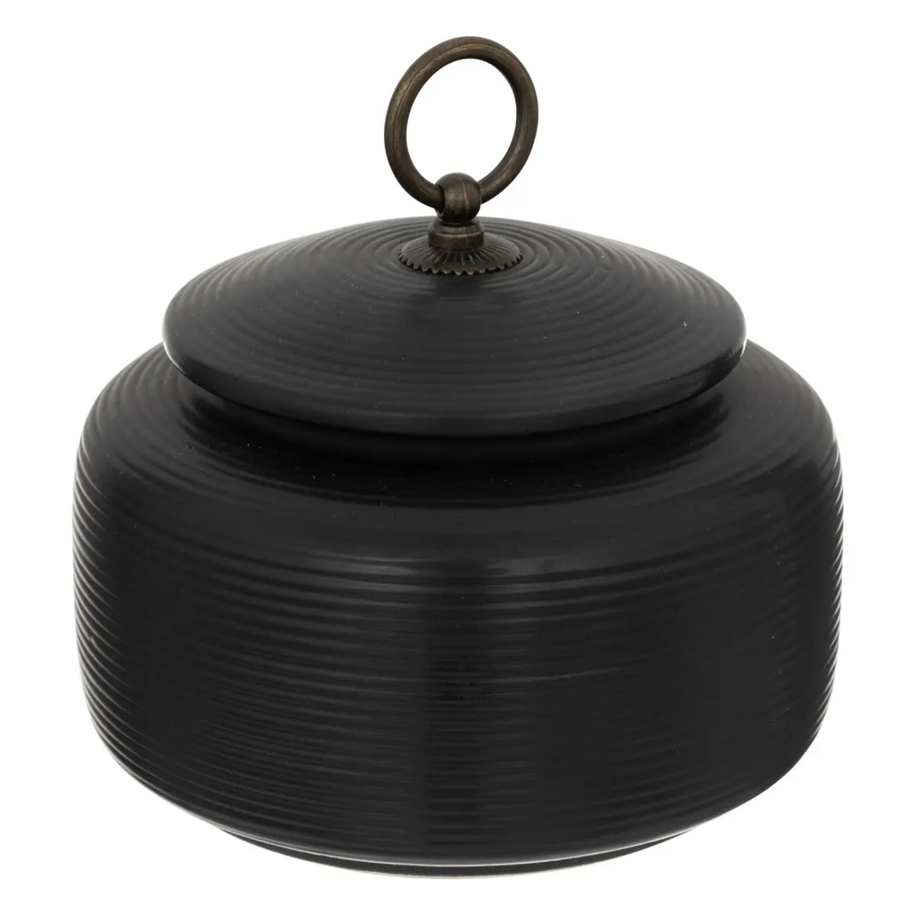 Boîte "Jil" en céramique D14cm noir