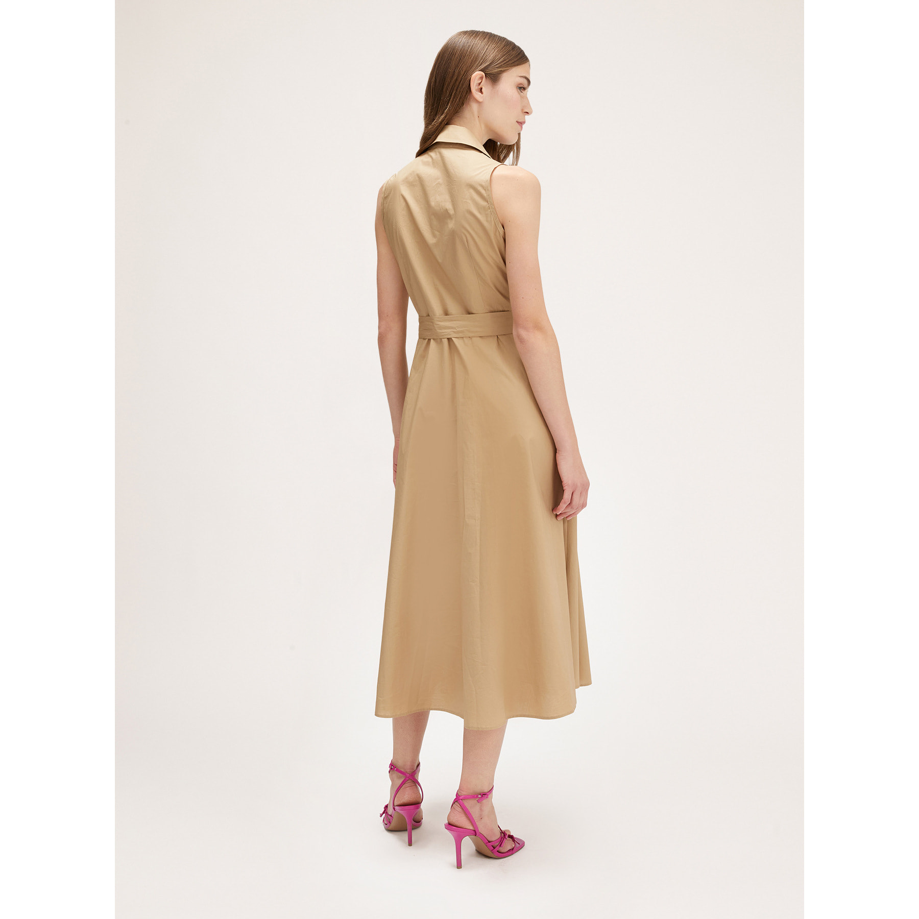 Motivi - Vestido camisero de popelina - Beige