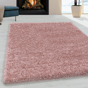 SYDNEY - Tapis shaggy uni à poils longs rose - SYD3000ROS