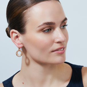 Pendientes Ritan acabado oro rosa 18k