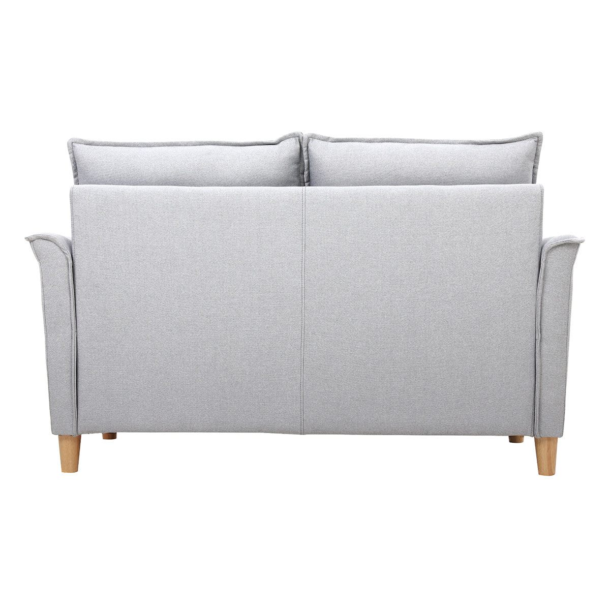 Canapé scandinave 2 places en tissu gris clair et bois clair CLIFF
