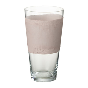 J-Line vase Delph - verre - transparent/rose clair - extra small - 25 cm de hauteur