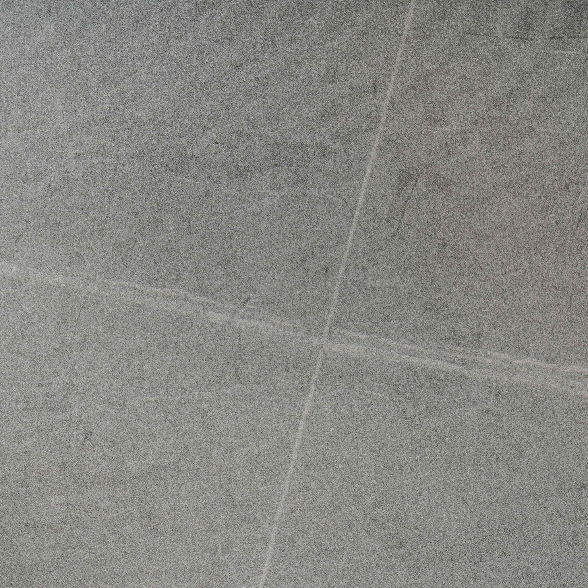 Tavolo allungabile BONIFACIO in ceramica,finitura pietra grigio e gambe in metallo verniciato nero - 160-220×80x76 cm