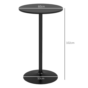 Table de bar ronde style contemporain dim. 60L x 60l x 102H cm noir