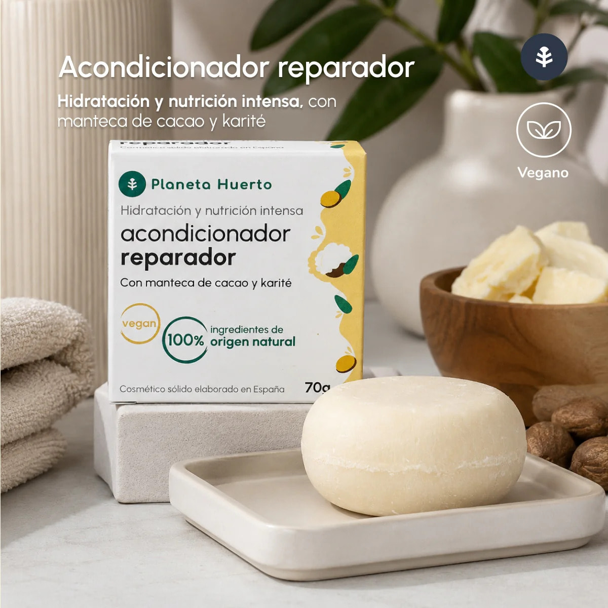 Acondicionador sólido reparador Planeta Huerto 70 gr