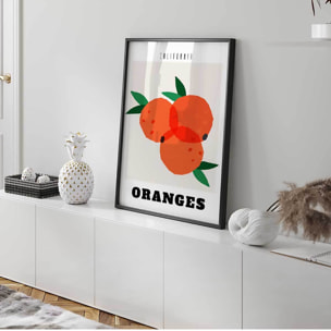 Affiche encadrée oranges Californie Affiche + cadre en métal - Noir