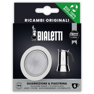 Joint BIALETTI x1 caoutchouc+ 1 filtre 6 tasses inox