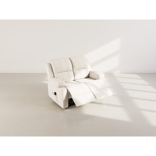 Armand - Canapé 2 places relax électrique en velours côtelé - Beige