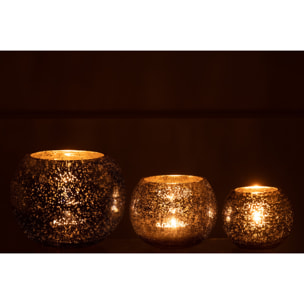 J-Line photophore Boule Craquele Effet Nacré - verre - bleu - large