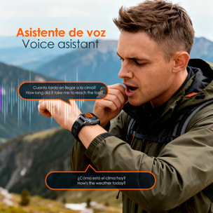 Smartwatch QS86. Con llamadas BT, batería de larga duración, modos de salud y deporte. Linterna y luz roja con aviso SOS sonoro.