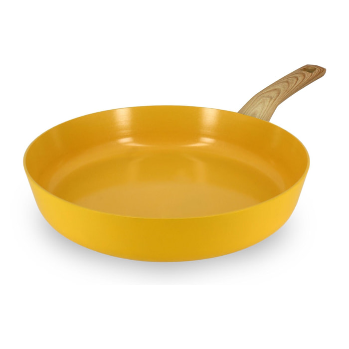 Poêle 28cm avec revêtement céramique jaune - tous feux COLORAMA