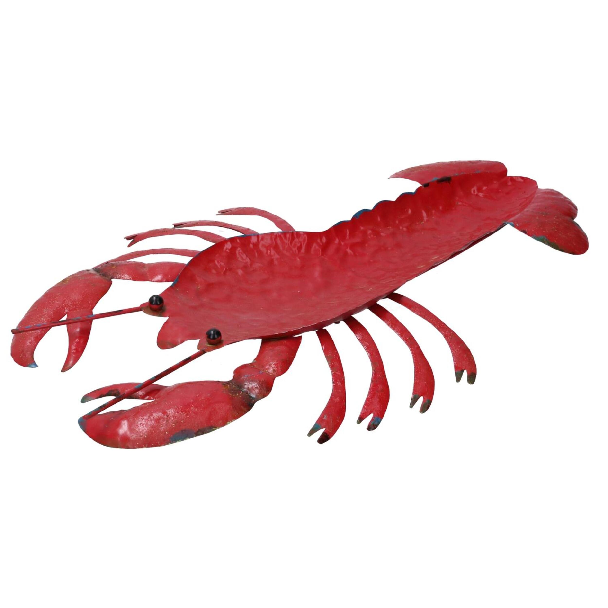 Svuotatasche in metallo mare a forma di aragosta rosso cm44,5x29,5h3