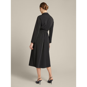 Elena Mirò - Wrap dress in tessuto fluido - Nero