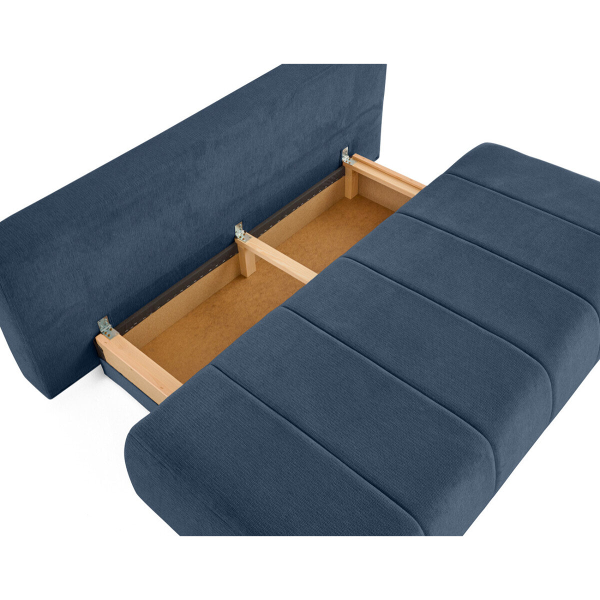 Harper - canapé 3 places convertible avec coffre en tissu texturé - Bleu