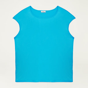 Oltre - Camiseta bimaterial - Light - blue