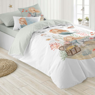 Cool Kids - Funda Nórdica Estampada - Reversible - Infantil - Cierre Solapa - 100% Algodón - Incluye 1 Funda de Almohada - Athina