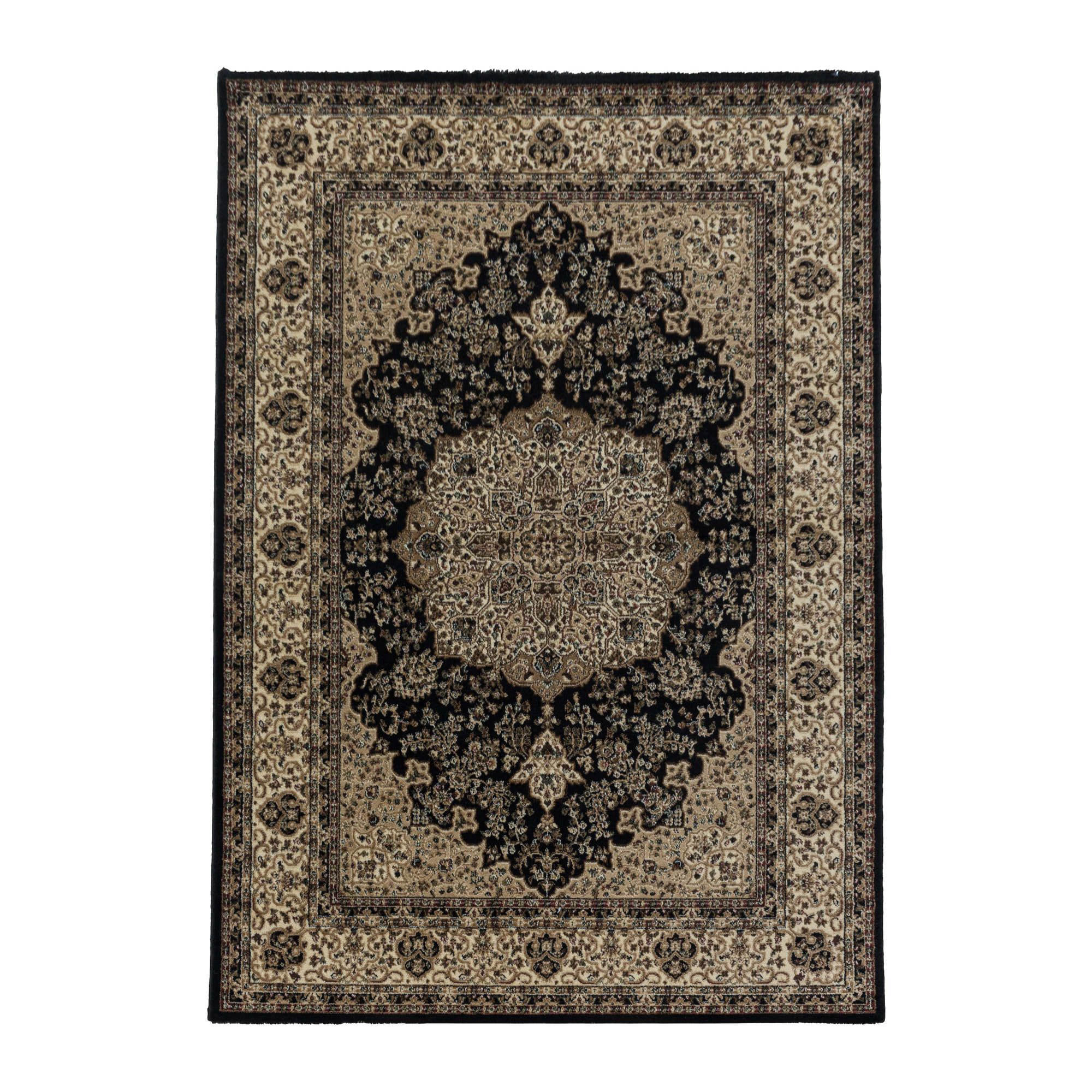 TANGER - Tapis classique à motif vintage Noir