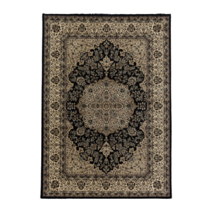 TANGER - Tapis classique à motif vintage Noir